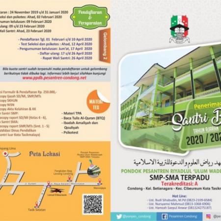 PENERIMAAN SANTRI BARU SMA TERPADU TAHUN 2020-2021 SUDAH DIBUKA